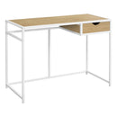  Monarch I 7575 Computer Desk - Natural/White Metal IMAGE 1