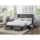 IFDC King Upholstered Platform Bed with Storage IF 5310 - 78 IMAGE 2
