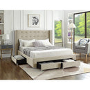 IFDC IF 5322 - 78 King Platform Bed - Creme IMAGE 2