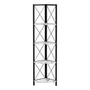  Monarch I 3651 60" Bookcase - White Marble/Black IMAGE 1