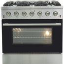  Forno Galiano Alta Qualita 36-inch Freestanding Gas Range with Convection Technology FFSGS6244-36BLK IMAGE 1