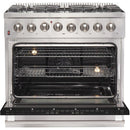  Forno Galiano Alta Qualita 36-inch Freestanding Dual Fuel Range with Convection Technology FFSGS6156-36BLK IMAGE 2
