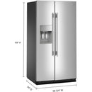  KitchenAid 36-inch, 28.7 cu. ft. Freestanding Side-by-Side Refrigerator with Exterior Ice and Water Dispenser KRSF536RPS IMAGE 8