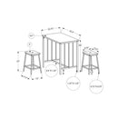 Monarch 3 pc Counter Height Dinette I 1144 IMAGE 4