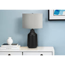 Monarch I 9701 24"H Table Lamp - Black Concrete/Grey Shade IMAGE 1