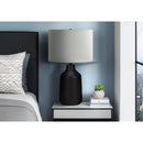 Monarch I 9701 24"H Table Lamp - Black Concrete/Grey Shade IMAGE 2