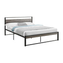 Monarch I 6071Q Bed - Queen Size / Grey / Black Metal Platform IMAGE 2
