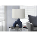 Monarch I 9663 25"H Table Lamp Blue Ceramic / Ivory Shade IMAGE 1