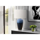 Monarch I 9947 29"H Table Lamp Blue Ceramic / Ivory Shade IMAGE 1