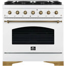  Forno 36-inch Freestanding Dual-Fuel Range with Convection Technology FFSGS6113-36WHT IMAGE 1