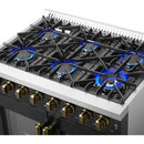  Forno 36-inch Freestanding Dual Fuel Range with True European Convection Technology FFSGS6356-36BLK IMAGE 9