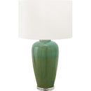 Monarch I 9946 29"H Table Lamp - Green Ceramic / Ivory Shade IMAGE 1