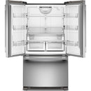  KitchenAid 36-inch, 25.2 cu. ft. Freestanding French 3-Door Refrigerator with Internal Water Dispenser KRFF136SPS IMAGE 3