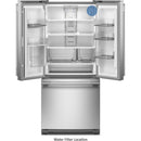  KitchenAid 30-inch, 20 cu. ft. Freestanding French 3-Door Refrigerator with Water Dispenser KRFF330SPS IMAGE 11