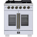  Forno 30-inch Capriasca Freestanding Gas Range with French Door FFSGS6460-30WHT IMAGE 1