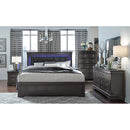  IFDC Beds Queen Pompei Queen Bed - Grey IMAGE 2