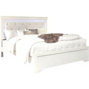  IFDC Pompei King Panel Bed with Storage Pompei King Bed - White IMAGE 1