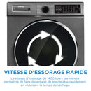 Danby Lave-linge à chargement frontal 24″ empilable DWM022D1DSDB [BOITE OUVERTE]
